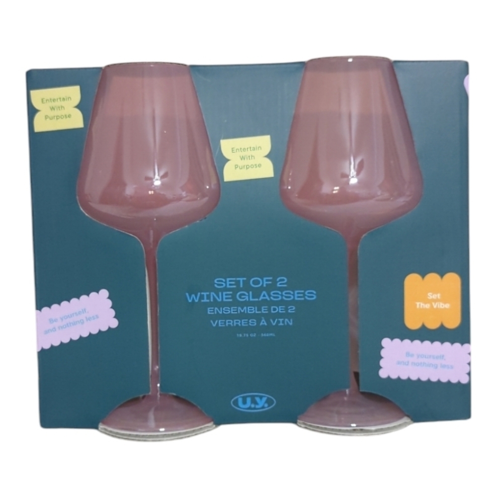 Uniquely Yours Blush Pink Wine Glass Set of 2